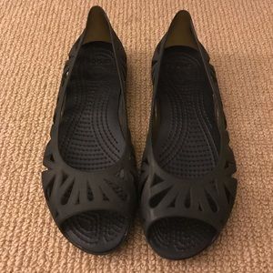 Black CROCS Flats